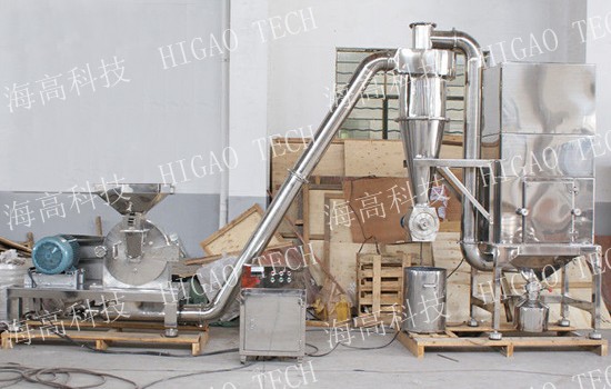 food pulverizer with cyclone separator and pulse dust collector